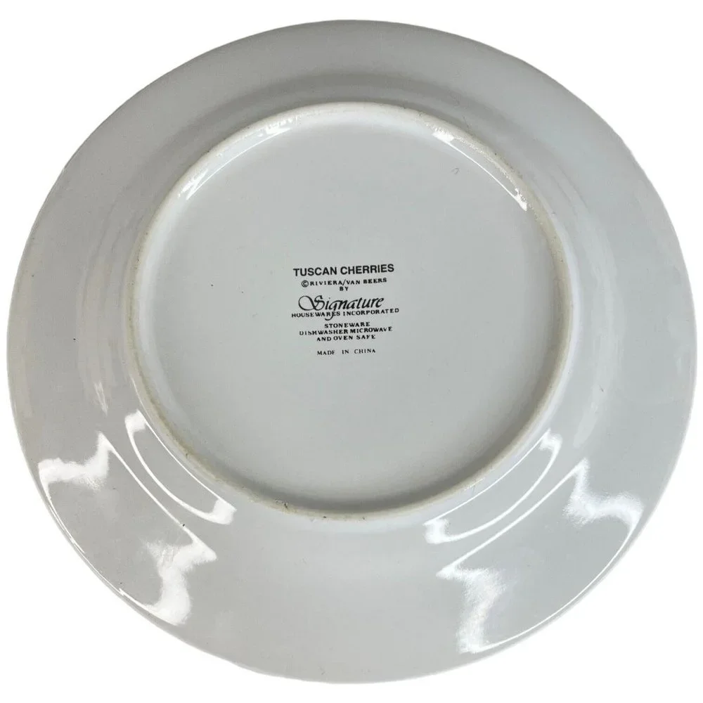 3 Riviera Van Beers Tuscan Cherries Salad Plate Stand Holder Signature Houseware